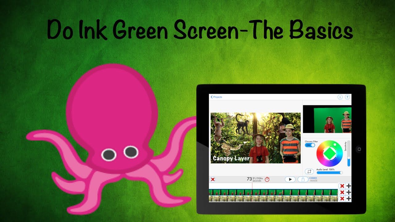 the do ink green screen app displayed on a tablet screen