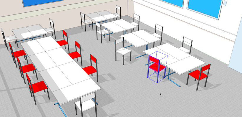 a classroom set up for social distancing