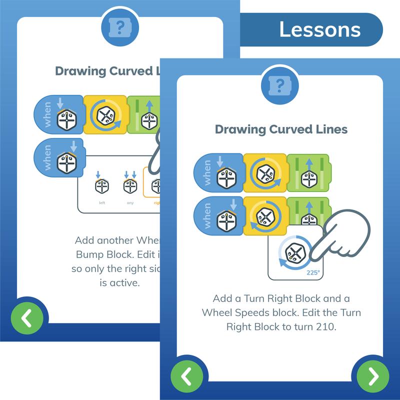 root robot lessons on the irobot coding app