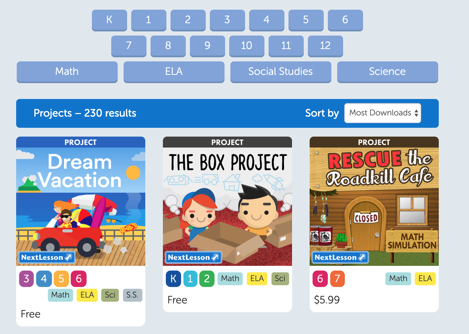 the nextlesson platform interface