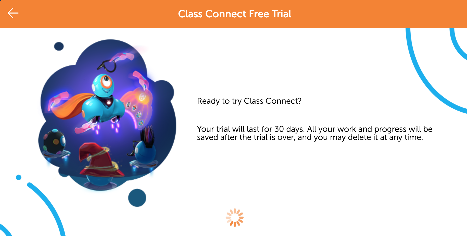 class connect message that shows educators how to connect