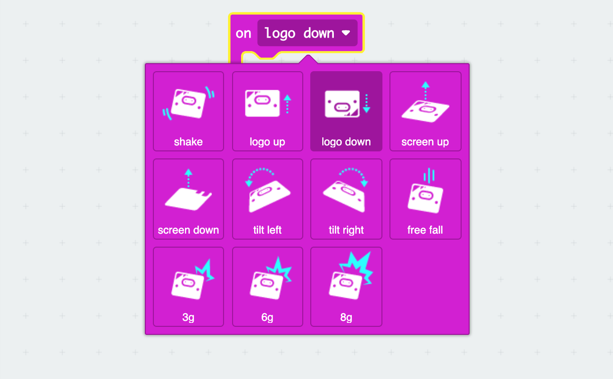 The user interface of the Microsoft MakeCode Micro:bit editor