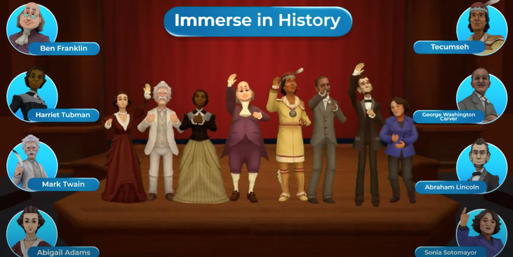 historymaker vr lesson interface with historical figures historymaker vr lesson interface with historical figures