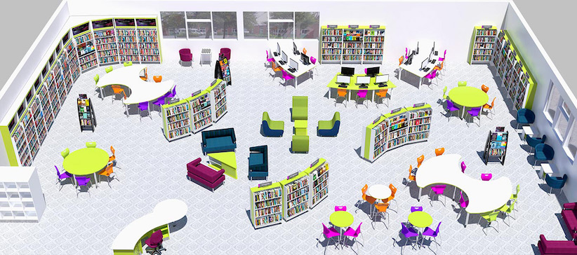 a school library design to allow for student safety