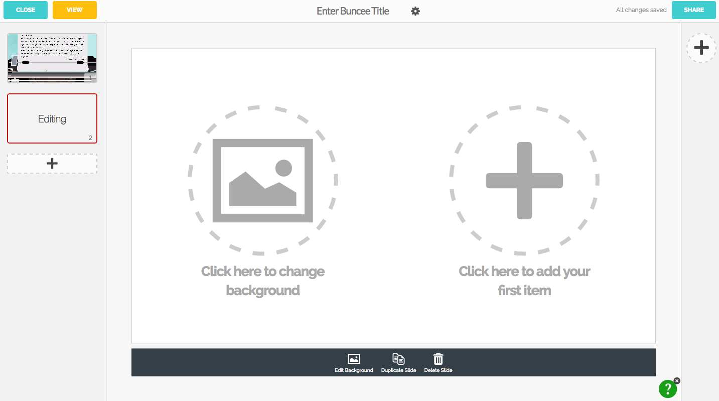the buncee interface for kids to create multimedia projects