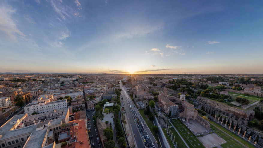 a view of a city from above using the google expeditions tour creator app