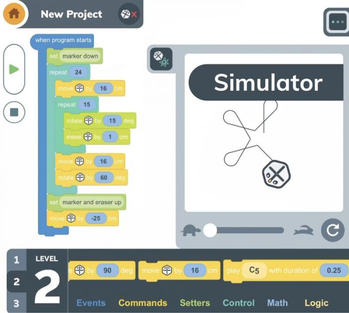 an example of a root robot coding project in root academy