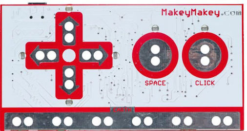 the front view of the makey makey board