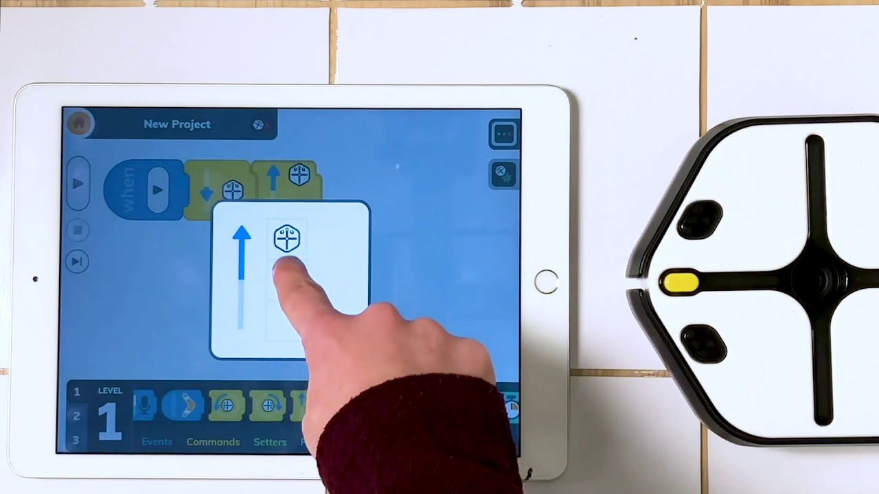 the root robot and irobot coding app on an ipad