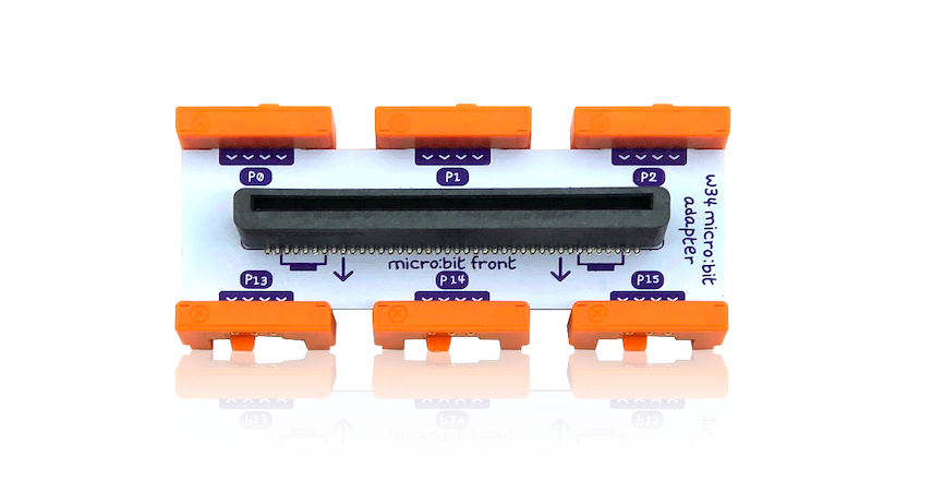 the littleBits micro:bit Adapter with its six connector ports