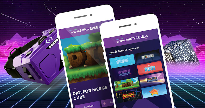 the merge cube VR app and headset with mobile devices