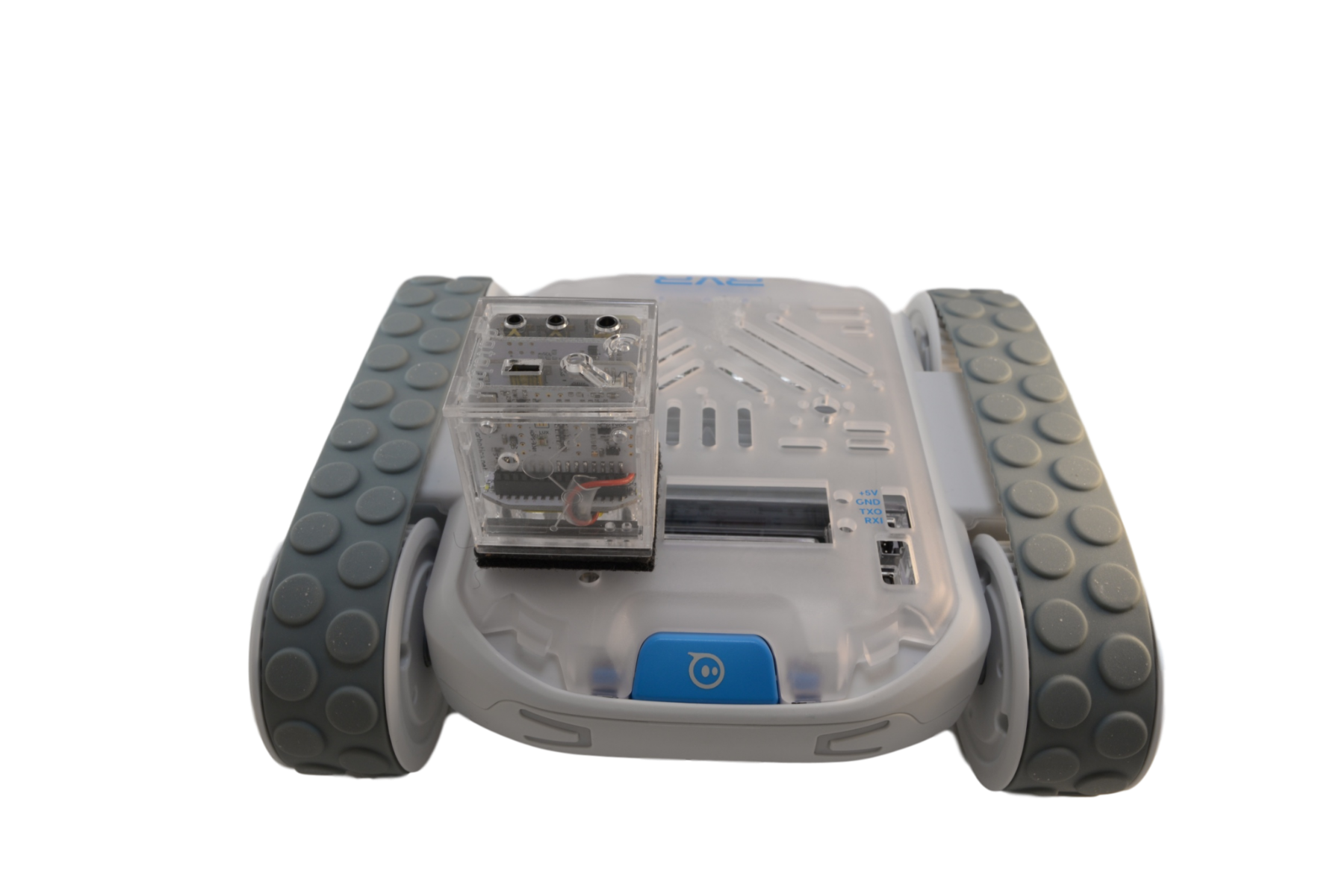 sphero rvr robot with databot robot mounted to its top side
