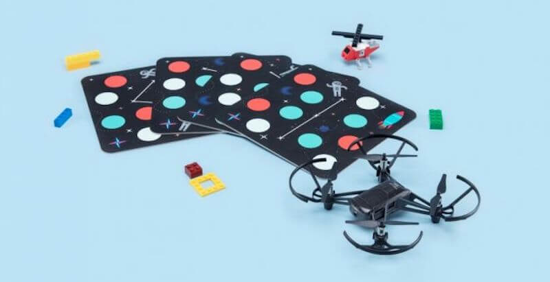 tello edu drone with launch pads and propellor accessories