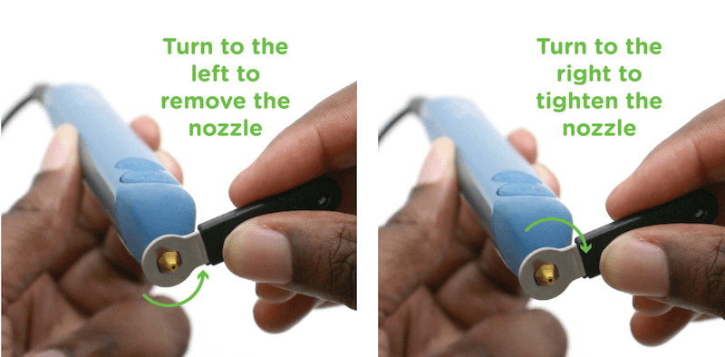 3doodler create+ 3d printing pen with nozzle being removed to address filament clog