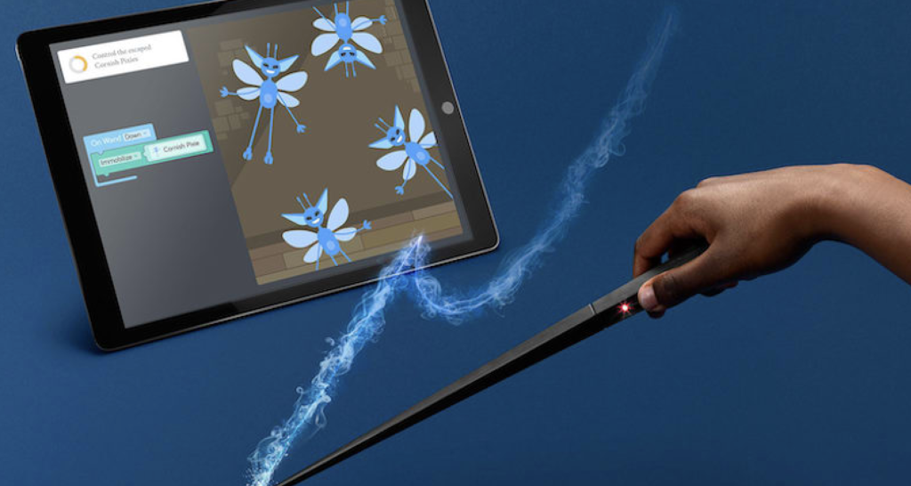 kano harry potter coding wand and a tablet