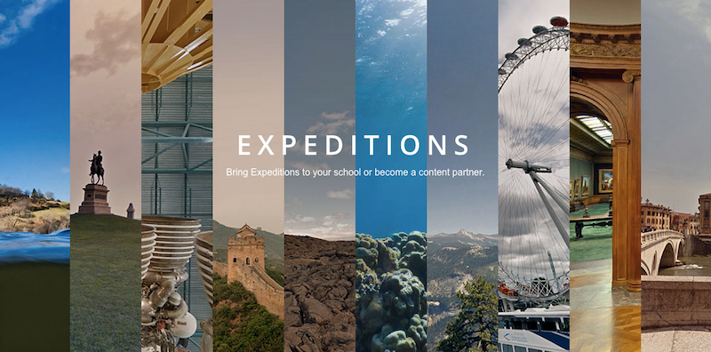 the Google Expeditions content available to educators takes students to any place in the world