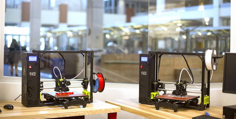 MakerEd tools and LulzBot 3D printers in a makerspace