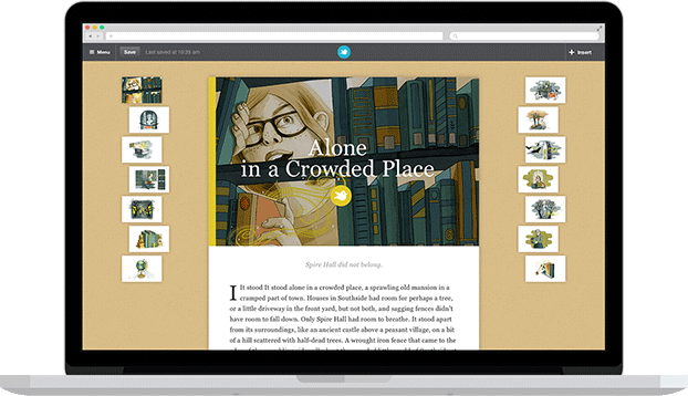 the storybird interface for students to find writing inspiration