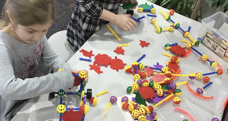 students in eduporium featured educator, mary ledford's, class building functional projects with blocks