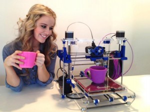 a 3d printer creating a mug