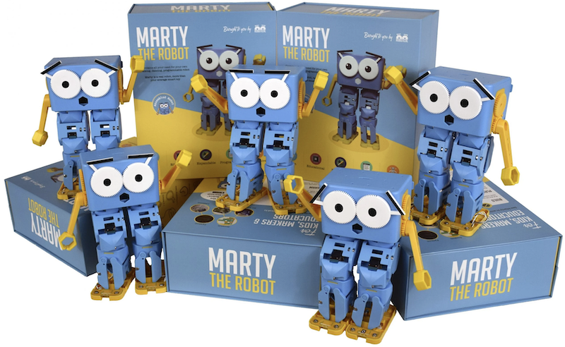 the marty robotics kit from robotical and its included STEM supplies
