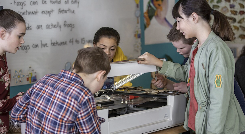the glowforge plus 3d laser cutter for schools and the makerspace