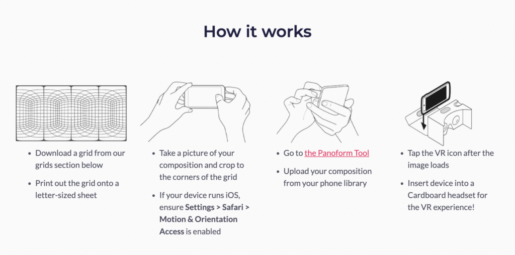 how to use the Panoform VR platform with a cardboard VR viewer