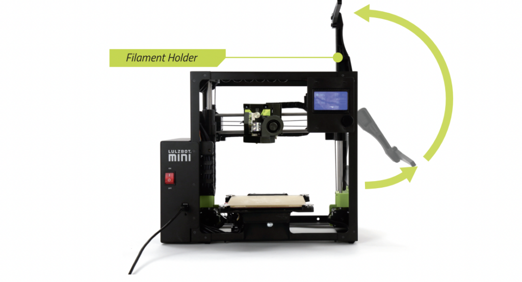 the lulzbot mini 3d printer front view