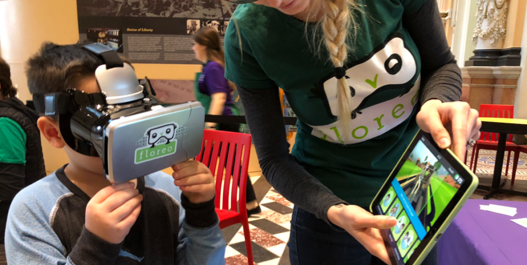 a student and teacher using the Floreo VR app for special education lessons