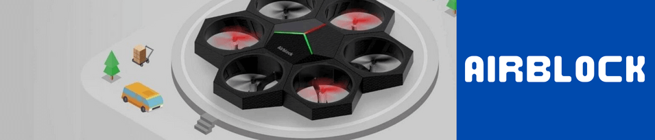 the programmable airblock drone from Makeblock