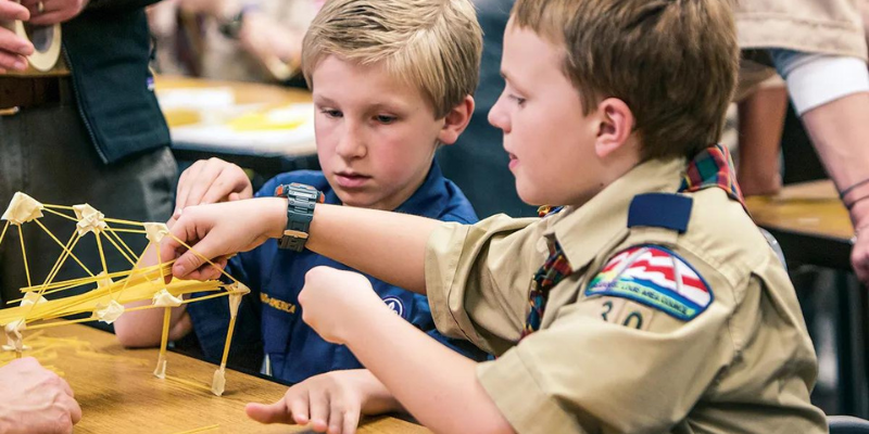 afterschool Boy Scouts STEM activity