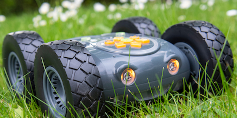 Terrapin Tuff-Bot coding robot outdoors