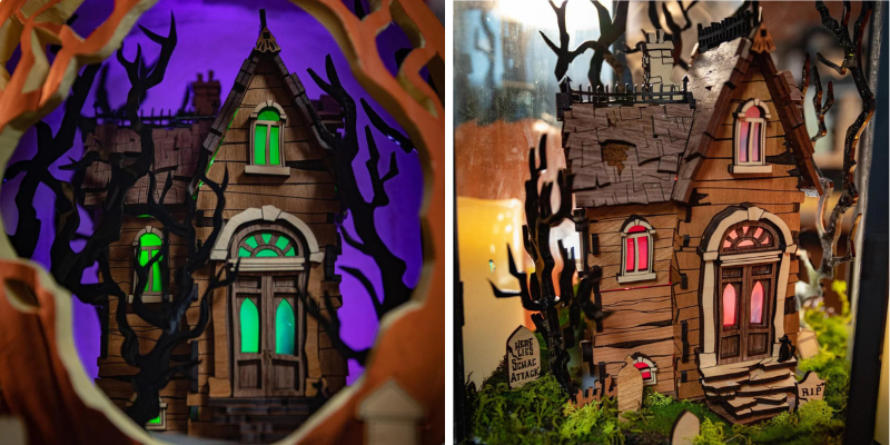 glowforge cutout haunted house
